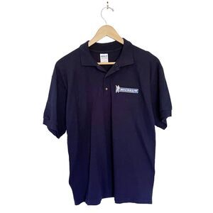 Michelin Men's Blue Polo Shirt Sleeve Shirt Gildan Ultra Cotton M Medium